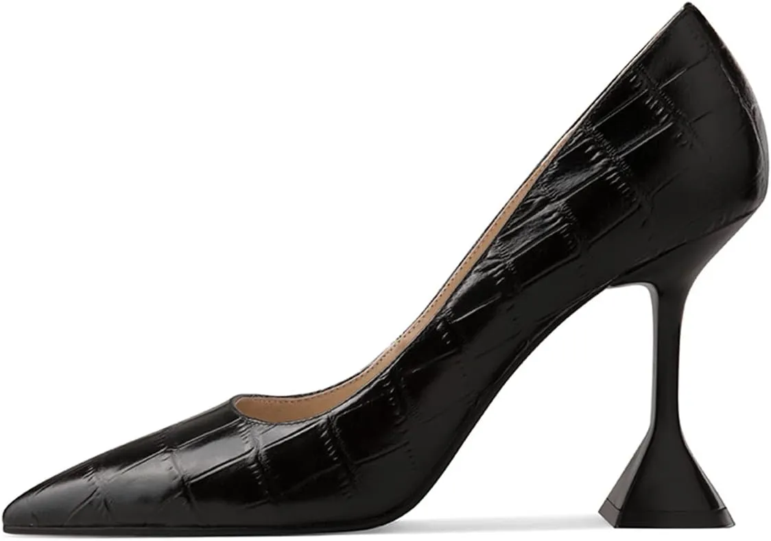 YDN Women Pointed Toe Slip on Pumps Special Kitten High Heel Shoe for Party Prom Dress Lady Size 4-16 US