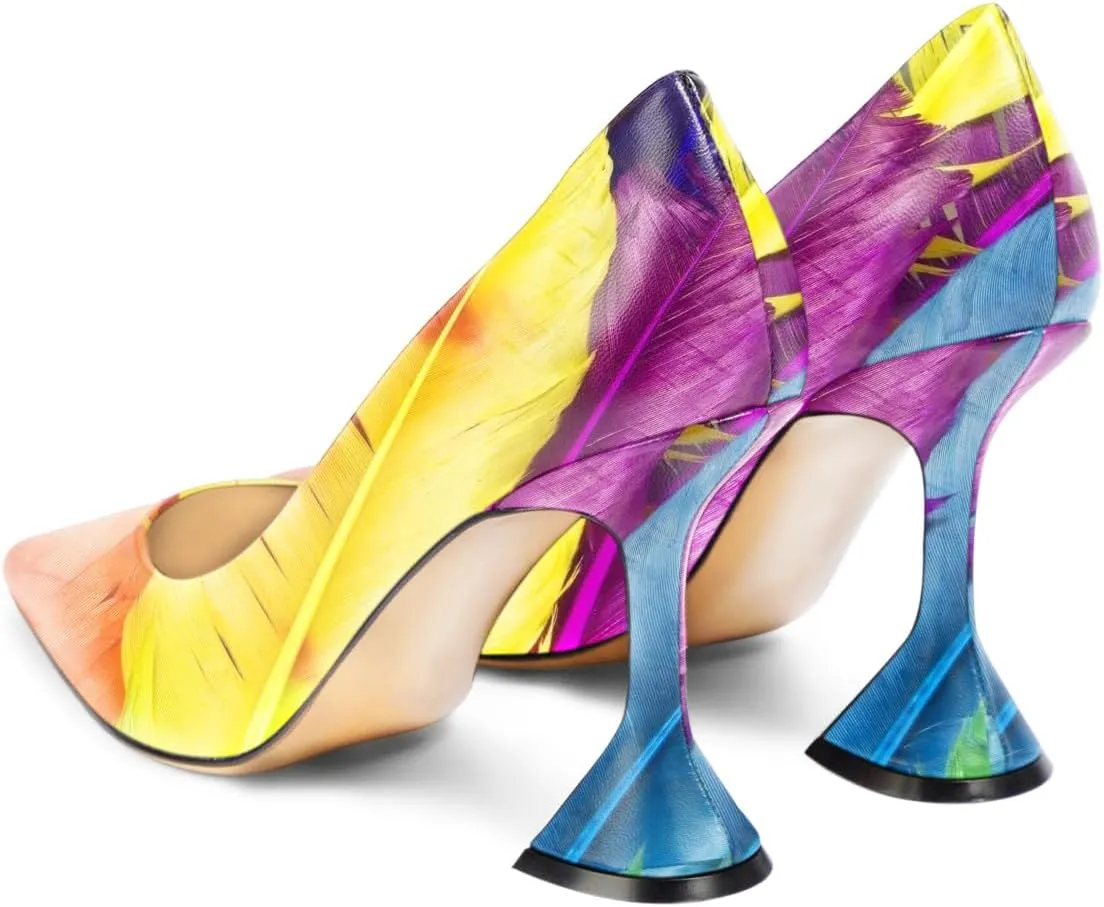 YDN Women Pointed Toe Slip on Pumps Special Kitten High Heel Shoe for Party Prom Dress Lady Size 4-16 US