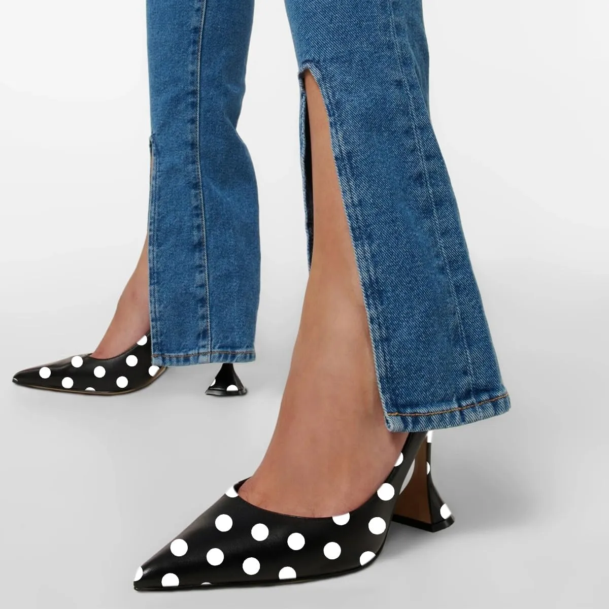 YDN Women Pointed Toe Slip on Pumps Special Kitten High Heel Shoe for Party Prom Dress Lady Size 4-16 US