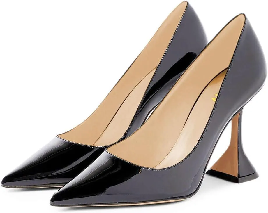 YDN Women Pointed Toe Slip on Pumps Special Kitten High Heel Shoe for Party Prom Dress Lady Size 4-16 US