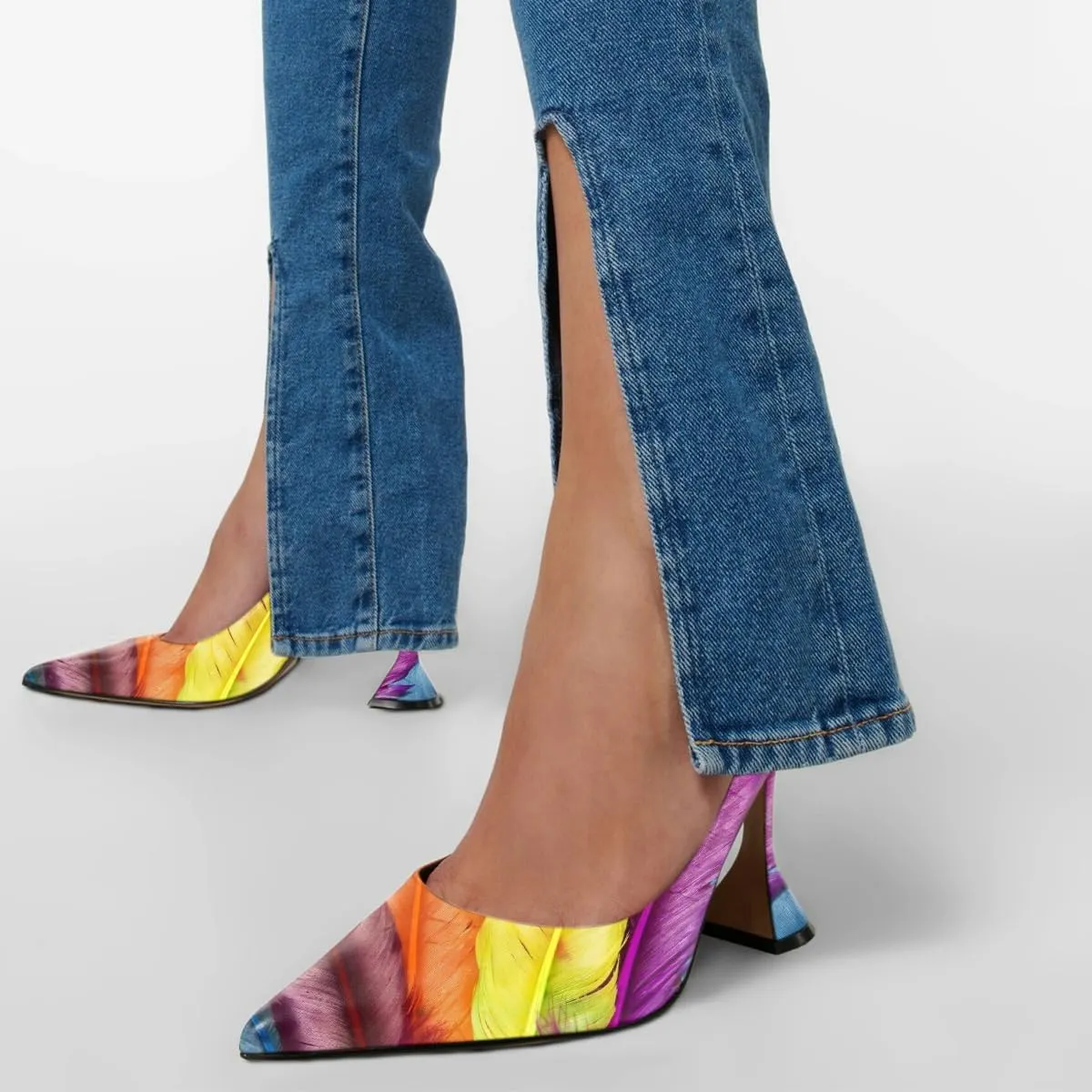 YDN Women Pointed Toe Slip on Pumps Special Kitten High Heel Shoe for Party Prom Dress Lady Size 4-16 US