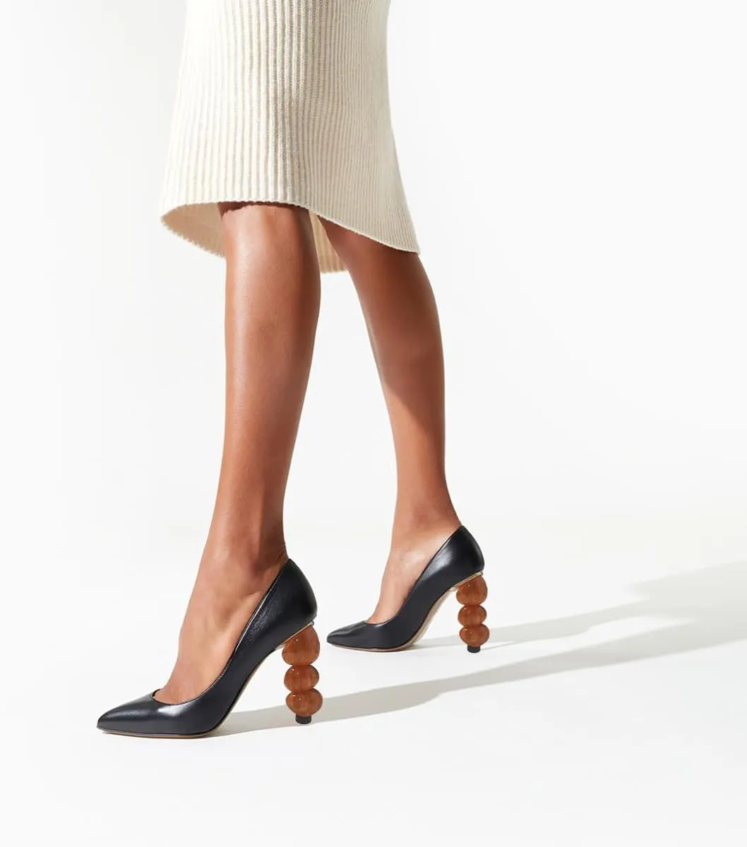 YDN Women's Classic Stacked High Heel Slip On Pumps Closed Pointy Toe Special Heeled Shoes Club Cocktail Event Size 4-16 US