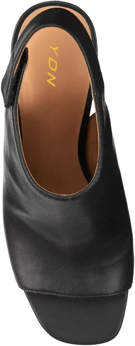 YDN Women's Open Toe Mid High Heel Slingback Sandals Strap Slip On Booties Shoes for Cocktail Club Event Size 4-16 US
