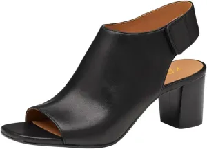 YDN Women's Open Toe Mid High Heel Slingback Sandals Strap Slip On Booties Shoes for Cocktail Club Event Size 4-16 US