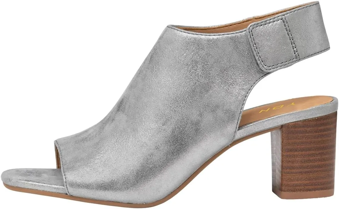 YDN Women's Open Toe Mid High Heel Slingback Sandals Strap Slip On Booties Shoes for Cocktail Club Event Size 4-16 US