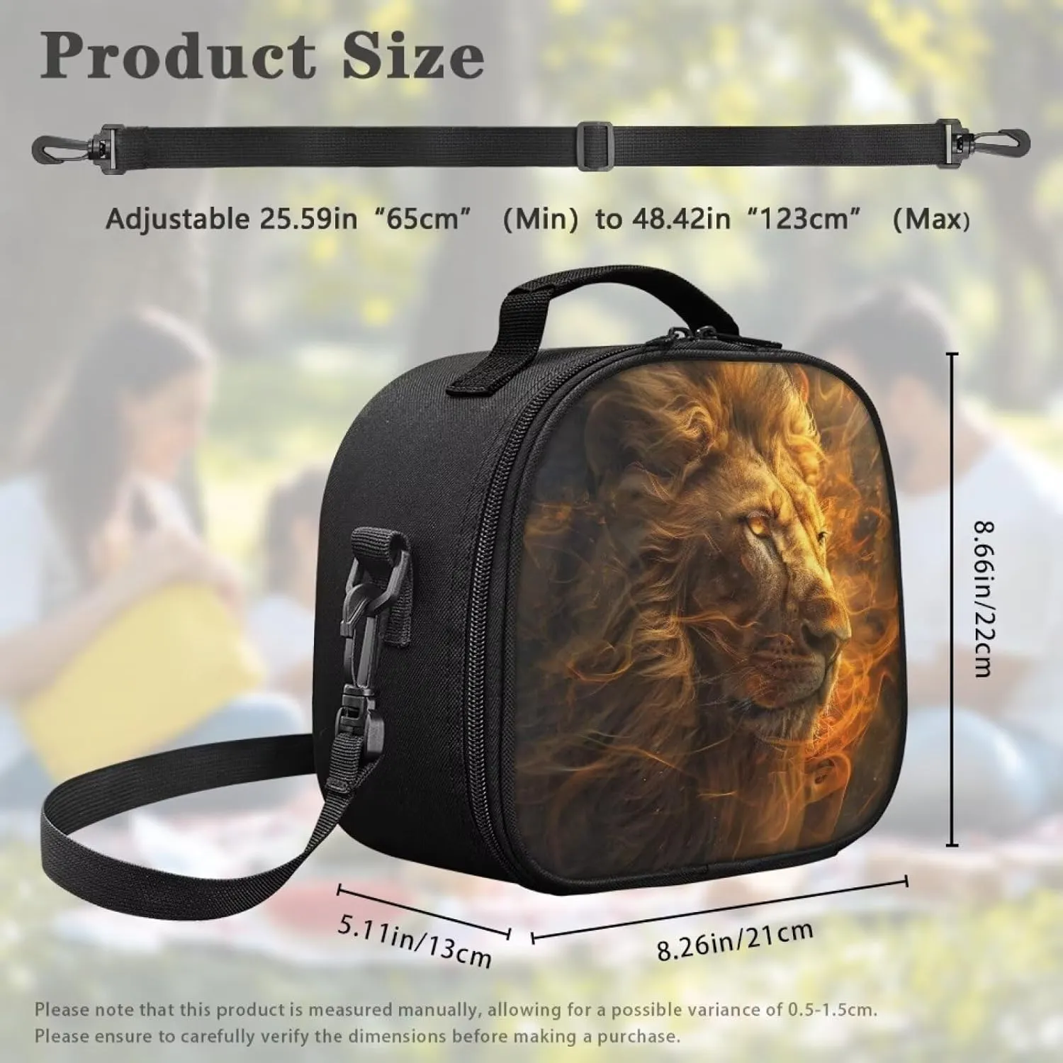 Yellow Lion Kids Lunch Bag for Outdoor Activities Thermal Boys Lunch Bag Kids Cute Cartoon Design Kids Love Retards Food Temperature Loss for Lunch Boxes Food Drinks Etc