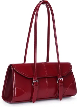 YFGBCX Faux Leather Tote Bag for Women Burgundy Purses Small Shoulder Bag Wine Colored Purse Y2k Red Handbag Purse