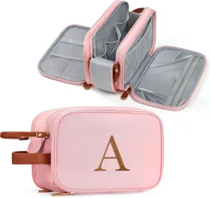 YOOLIFE Toiletry Bag for Women Men - Initial Travel Toiletry Bag Organizer Dopp Kit Water Resistant Personalized Gifts