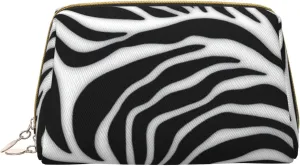 Zebra Print Toiletry Pouch, Travel-Friendly Makeup Organizer For Makeup Brushes, Lipsticks