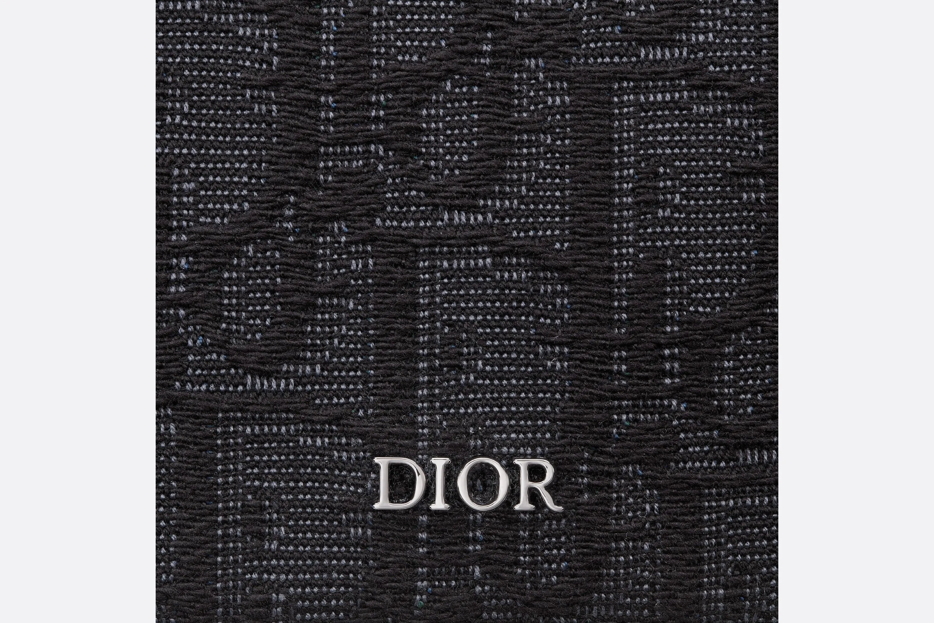 Zipped Card Holder • Black Dior Oblique Jacquard and Grained Calfskin