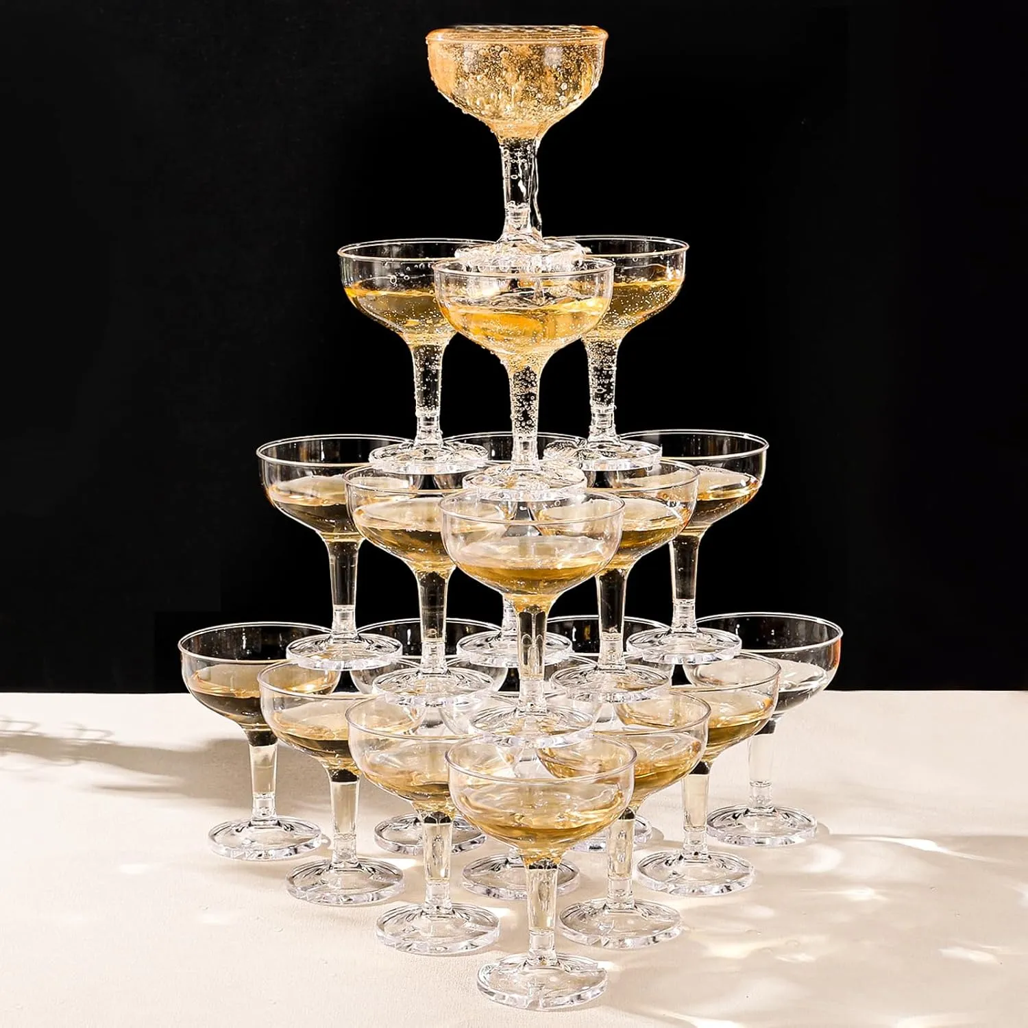 ZOMUIA 30 Pack Acrylic Plastic Champagne Coupe Glasses for Party Wedding Martini Cocktail Glasses Reusable Champagne Cups for Wedding Birthday Party Anniversary, 5oz