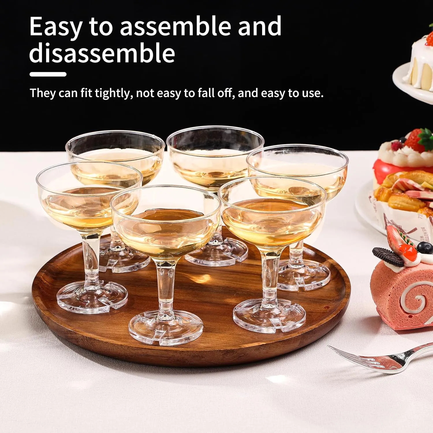 ZOMUIA 30 Pack Acrylic Plastic Champagne Coupe Glasses for Party Wedding Martini Cocktail Glasses Reusable Champagne Cups for Wedding Birthday Party Anniversary, 5oz